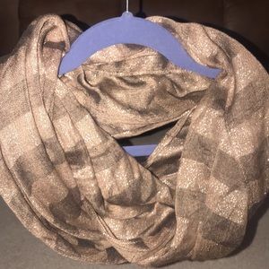 Brown & Brown Glittery Infinity Scarf